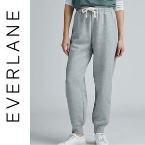 Everlane Relaxed Fit Heathered Grey High Rise Drawstring Cotton Jogger Sweats